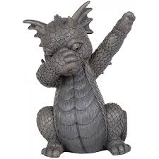 dabbing dragon garden statue 10 inch