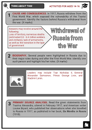 Learn about how mutual defense alliances, imperialism, militarism, and nationalism all played a part. Russia World War 1 Facts Worksheets Involvement Impact Outcome