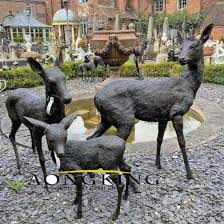 Deer Metal Sculpture Around The Small