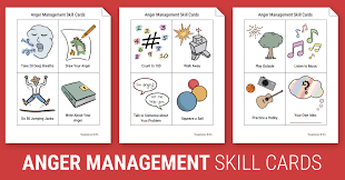 Anger Management Skill Cards Worksheet Therapist Aid