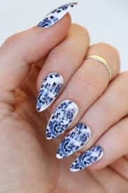 delft blue nail decals