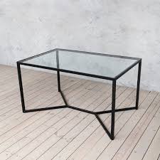 Solid Glass Metal Dining Table Modern