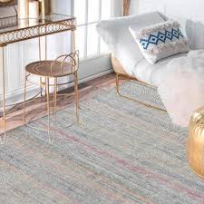 hand knotted striped area rug
