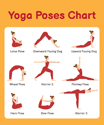 yoga poses printable chart printablee