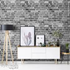 Bricks Wallpaper Black White Gray Brick
