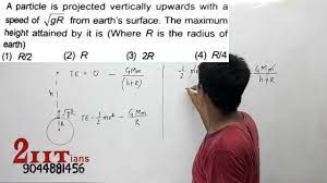 GRAVITATION A particle is projected vertically upwards with a speed under  root gR - YouTube