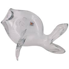 Clear Glass Fish Vase By Blenko At 1stdibs