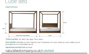 Cube Modern Four Poster Bed Natural