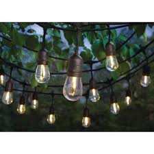 Hampton Bay 24 Light Indoor Outdoor 48 Ft String Light With S14 Single Filament Led Bulbs 10328 The Home Depot