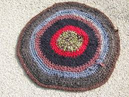 vine wool rag rug old crochet round