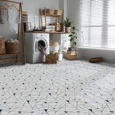 achim retro self adhesive vinyl floor tile edge 20 tiles 20 sq ft blue cream