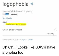 Logophobia Claw Guh Foh Bee Uh Log Uh Spe Syllables Word Origin