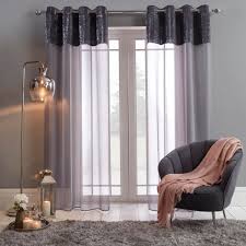sienna crushed velvet voile curtains