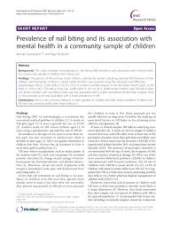 pdf prevalence of nail biting and its