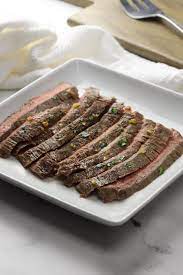 pan seared flank steak with garlic