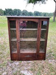 Vintage Book Shelf Glass Front Bookcase