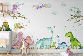 202 elements large dinosaur wall decals