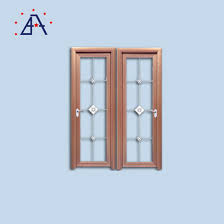 wood color aluminum windows with glass