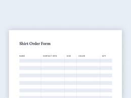 Forget pen, paper and sticky notes. T Shirt Order Form Free Pdf Excel Template Bonfire