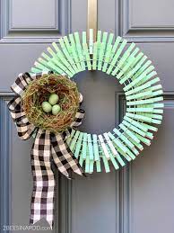 diy spring easter clothespin wreath