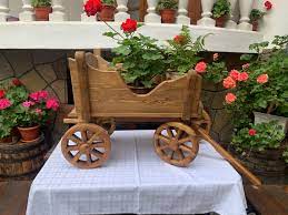 Handcrafted Wood Wheelbarrow Cart