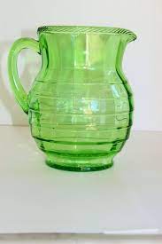 vintage green depression glass block