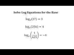 Solve Logarithmic Equations For The