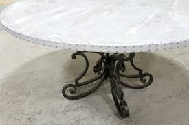 Round Zinc Table With Cast Iron Base