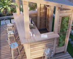diy outdoor bar plan with roof walls