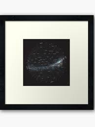 Constellations Stars Map Chart Southern Hemisphere South Pole With Seasons And Milky Way Eso Hd High Quality Picture Framed Art Print