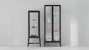 Glass door cabinet black brown 16 3 4x64 1 8 glass cabinet. Display Cases China Cabinets Ikea