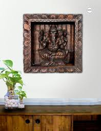 Wood Carved Ganesha Decorative Wall