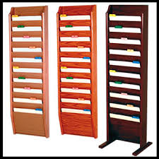 10 Pocket Wall File Holders Or Floor Standing Wooden File Holder