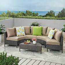 Seater Curved Wicker Sectional Sofa Set