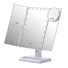 trifold makeup mirror with 22 led