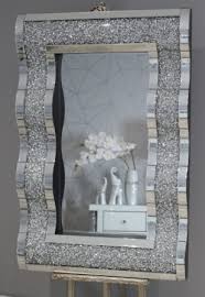 Diamond Crush Wave Framed Mirror F S