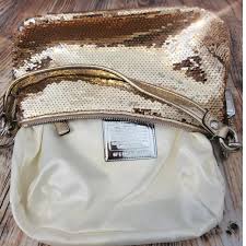 glitter handbag coach gold in glitter