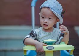 adorable asian baby bike boy child