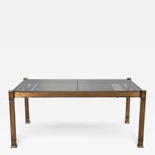 Modern Brass Extendable Dining Table By