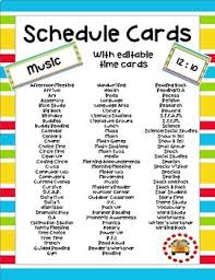 Schedule Cards School Kids Striped Editable Template Included