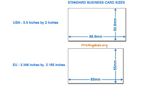 Standard sizes can differ from region to region by as much as 0.2 inches (5 mm). Business Card Sizes Business Card Dimensions Standard Business Card Size Custom Brochures