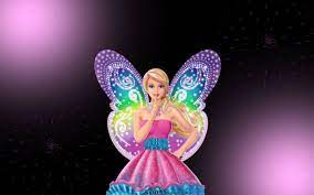 barbie with rainbow wings wallpaper