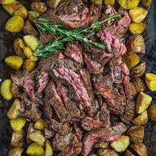 grilled skirt steak with red wine