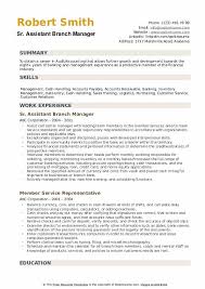 Assistant Branch Manager Resume Samples Qwikresume