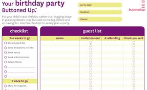 Free Printable Birthday Party Checklist Form Buttoned Up