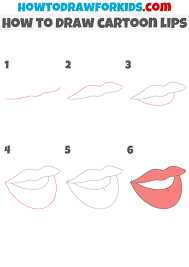 how to draw cartoon lips easy drawing