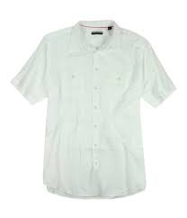 Alfani Mens Solid Ss Button Up Shirt