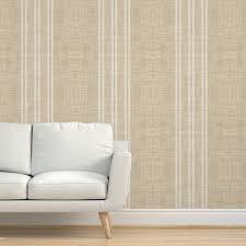 Ticking Stripe Grasscloth Wallpaper