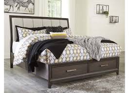 Curved Headboard Queen Panel Bed With 2