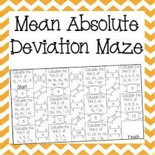 Find the mean and mean absolute deviation for each student. Mean Absolute Deviation Worksheet Maze Activity Middle School Math Seventh Grade Math Co Teaching